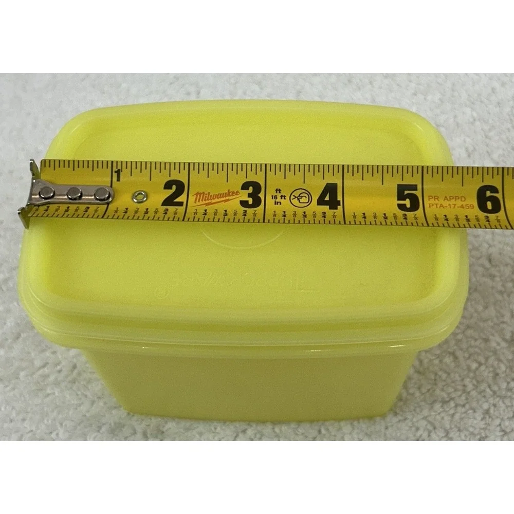 2 Vintage Tupperware Yellow Shelf Saver Storage Containers w/ Lids #1243 **EUC**